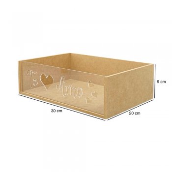 CESTA ACRILICO TE AMO 30X20X9